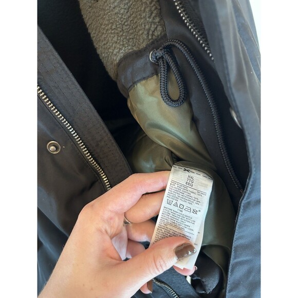 Old Navy Women’s XXL Parka Jacket Coat Black Faux Fur Hood Fleece Lined Winter - Picture 5 of 5